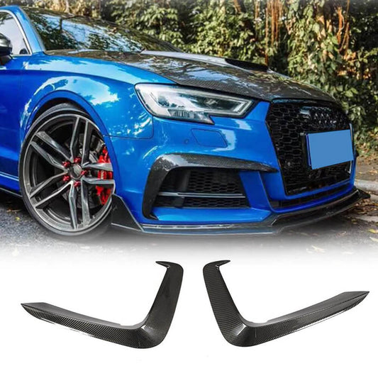 Front Bumper Flap V1 Extensions (for S-Line 2016-2020, Carbon) for Audi A5 2016-2025 - image 1