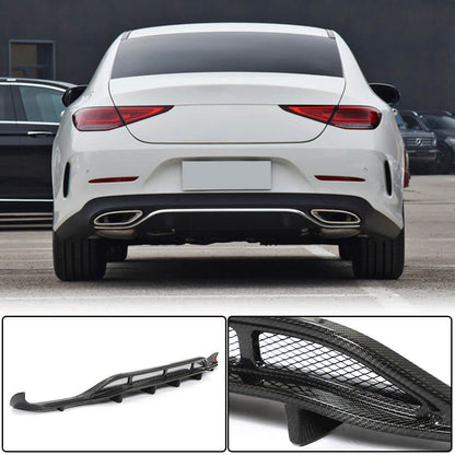 Rear bumper diffuser V2 (for AMG-Line 2018-2020, Carbon) for Mercedes CLS C257 2018- - image 1