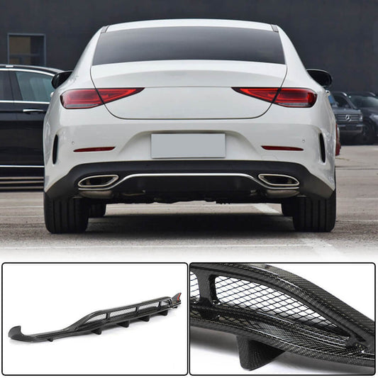 Rear bumper diffuser V2 (for AMG-Line 2018-2020, Carbon) for Mercedes CLS C257 2018- - image 1