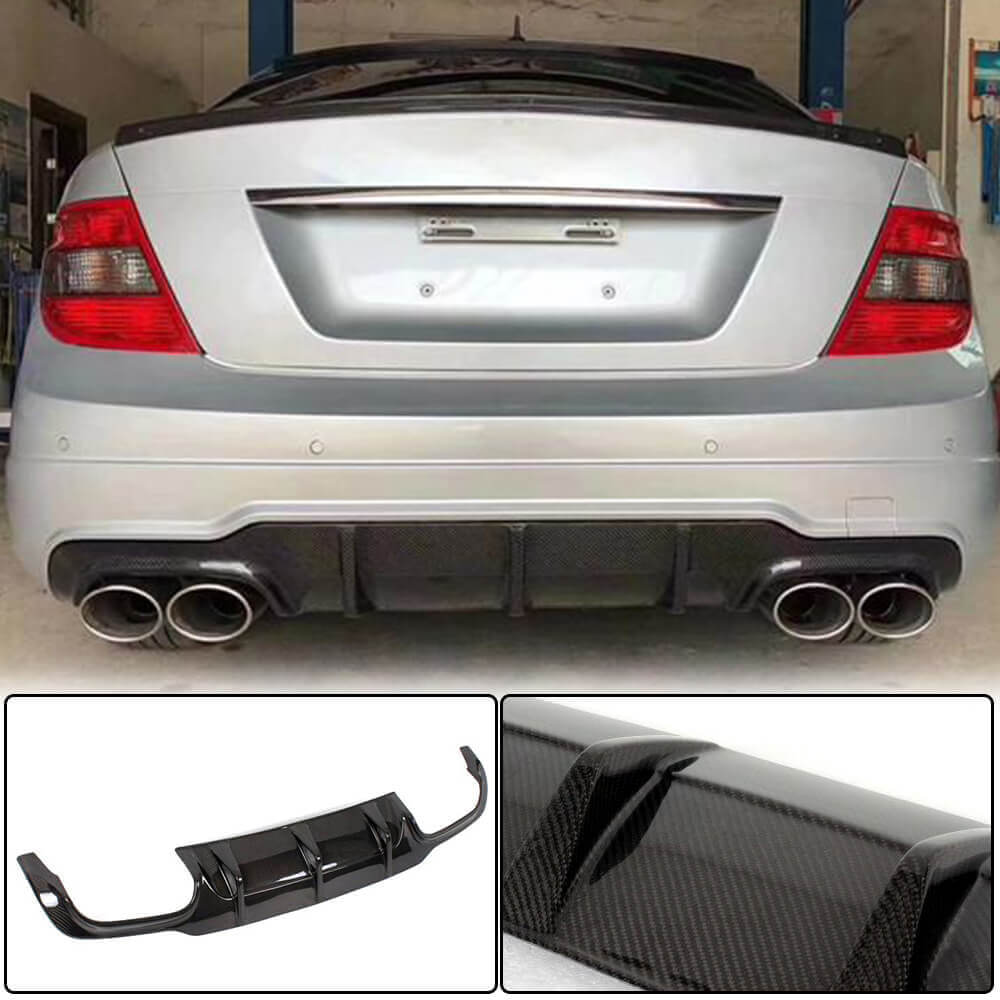Rear Bumper Diffuser V1 for AMG SD/Coupe 2012-2014 Carbon for Mercedes C-class W204 2007-2015 - image 1