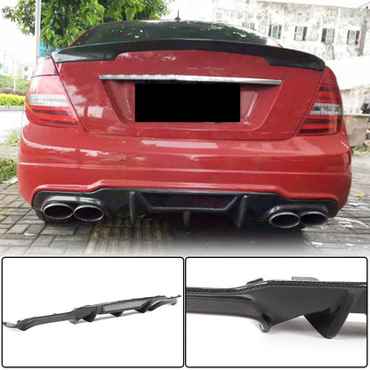 Rear Bumper Diffuser V4 (for AMG SD/Coupe 2012-2014, Carbon) for Mercedes C-class W204 2007-2015 - image 1