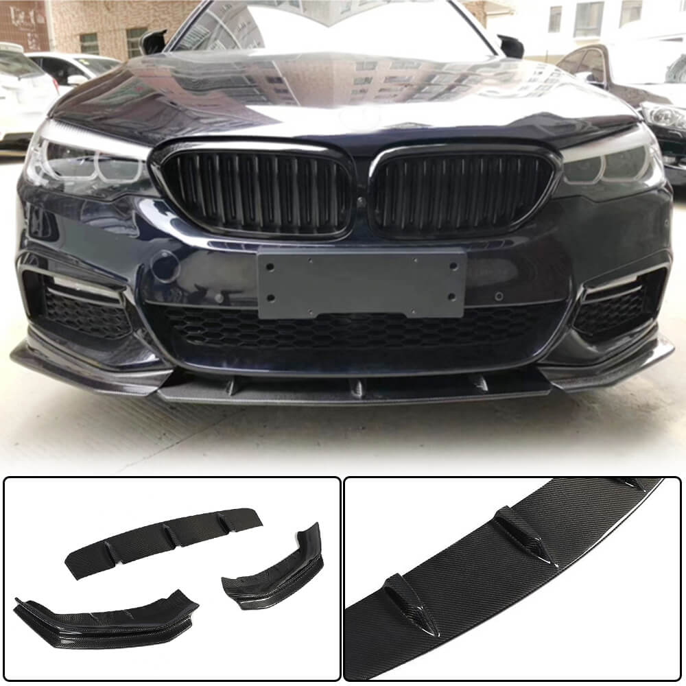 Front Bumper Lip Carbon Fiber V4 (2017-2020 M-Sport) for BMW 5 Series G30/31 2017-2023 - image 1