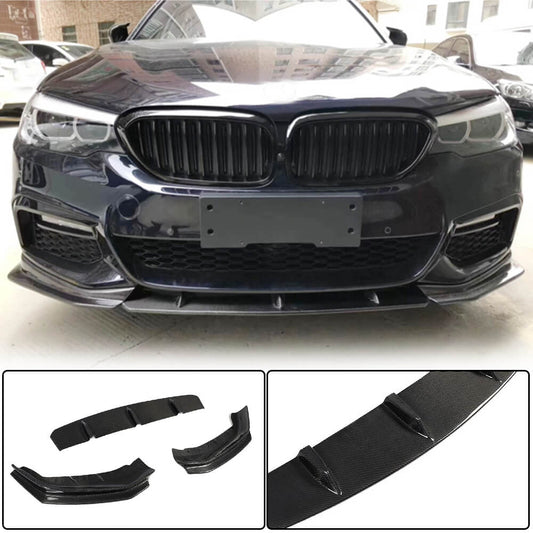 Front Bumper Lip Carbon Fiber V4 (2017-2020 M-Sport) for BMW 5 Series G30/31 2017-2023 - image 1