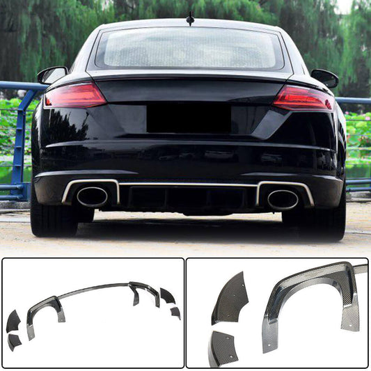 Rear bumper diffuser (for RS, 2016-2019, Dry carbon) for Audi TT 2014-2023 - image 1
