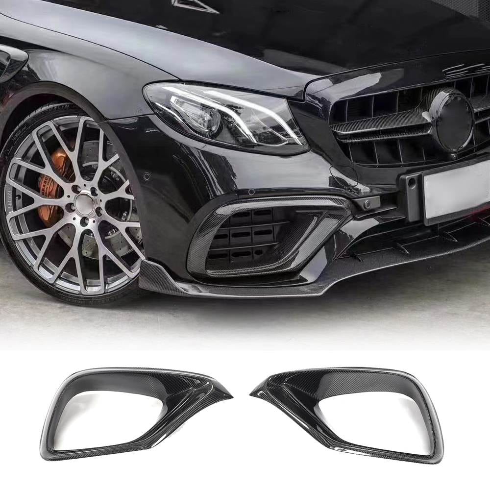 Covers on the front bumper (for E63 AMG 2016-2019, Carbon) for Mercedes E-class W213 2016-2023 - image 1