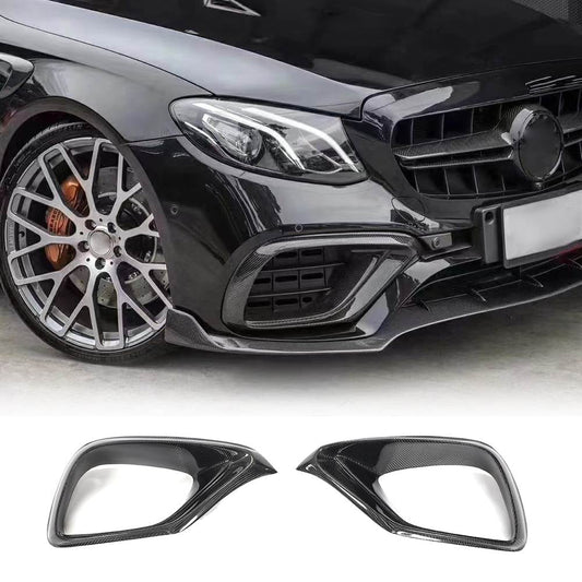 Covers on the front bumper (for E63 AMG 2016-2019, Carbon) for Mercedes E-class W213 2016-2023 - image 1