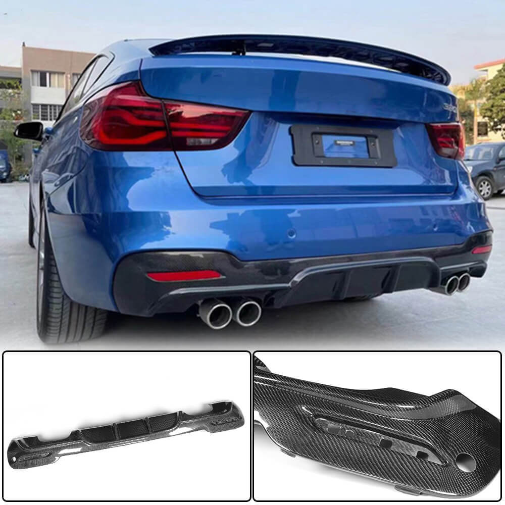 Rear Bumper Diffuser V4 (for F34 M-Sport, Carbon) for BMW 3 Series F-30/31/34 2012-2019 - image 1