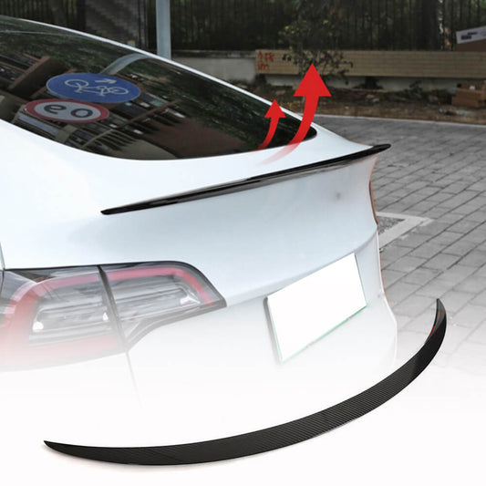 Rear Trunk Spoiler Dry Carbon Fiber V5 (2019-2022) for Tesla Model 3 - image 1