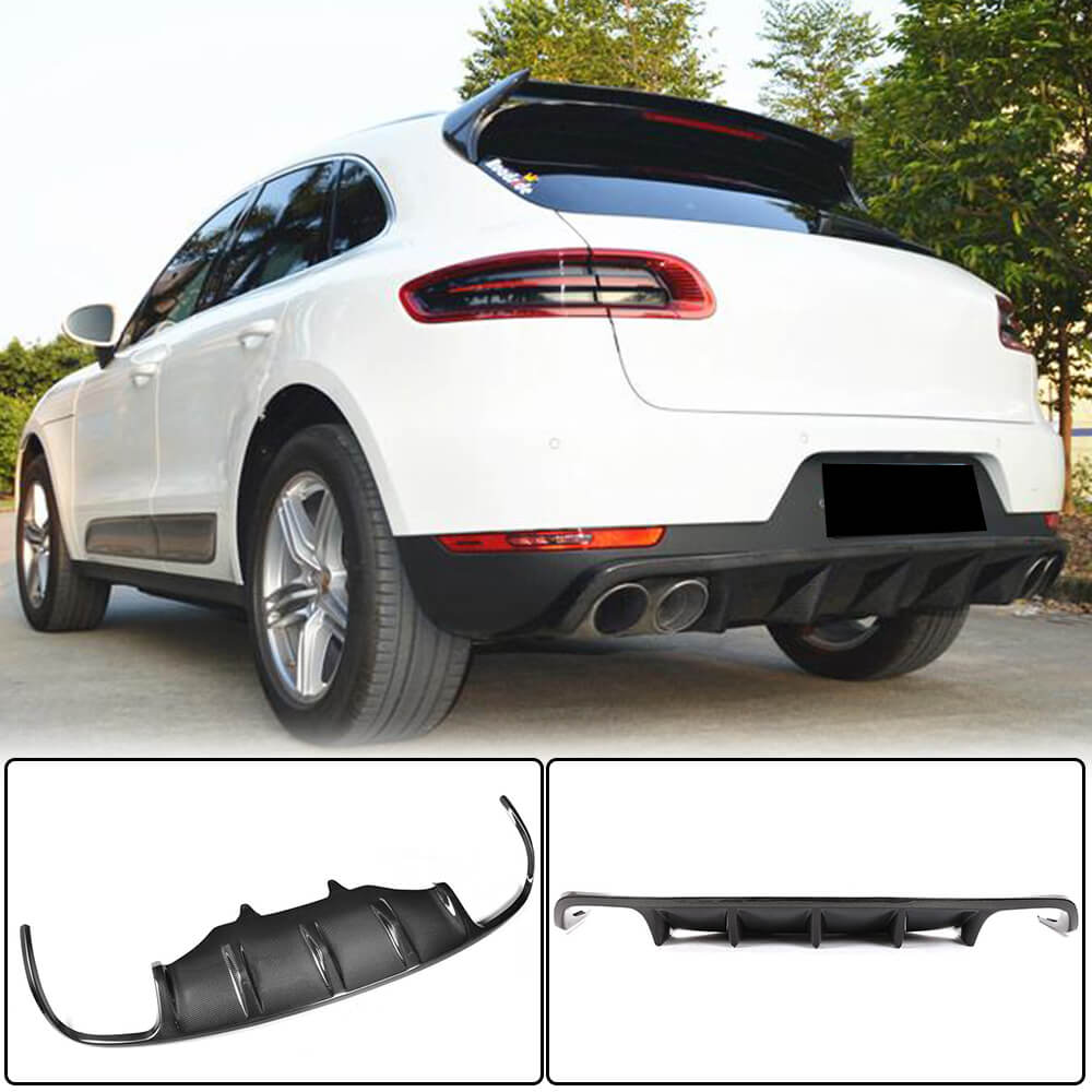 Rear bumper diffuser V1 (2014-2021, Carbon) for Porsche Macan 2014-2024 - image 1