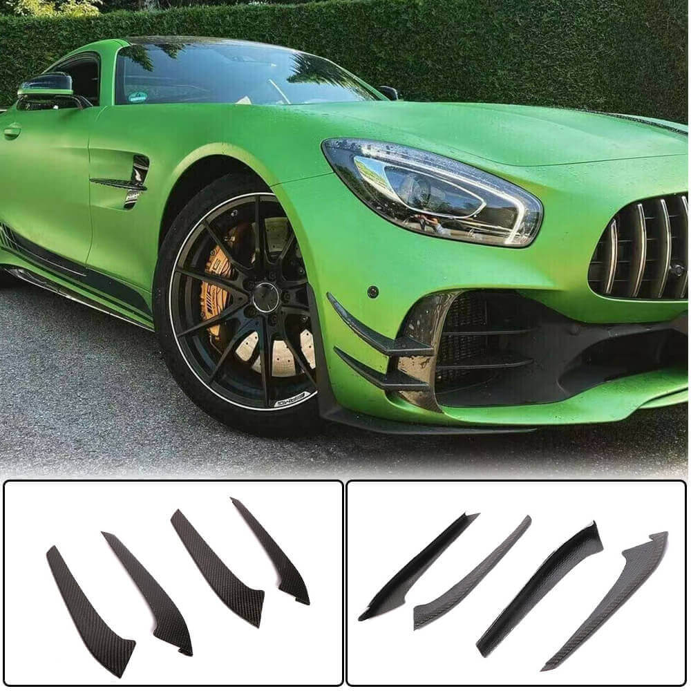 Front bumper extensions V1 (for GT R 2016-2019, Carbon) for Mercedes AMG GT C190/R190 2014-2022 - image 1