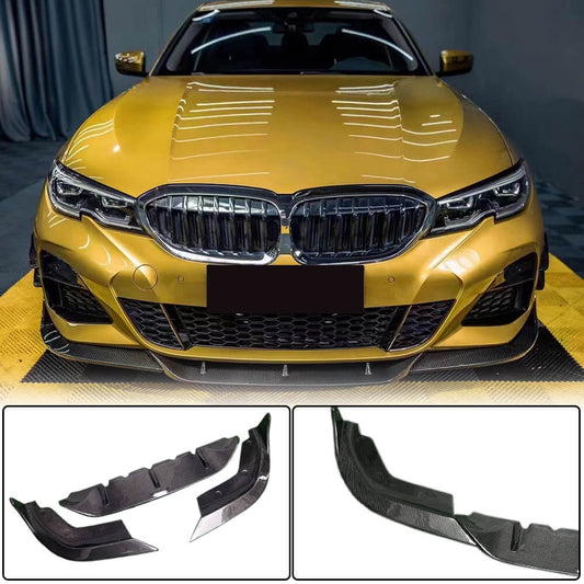 Front Bumper Lip Carbon Fiber V4 (2019-2022 M-Sport) for BMW 3 series G20/21 2018- - image 1