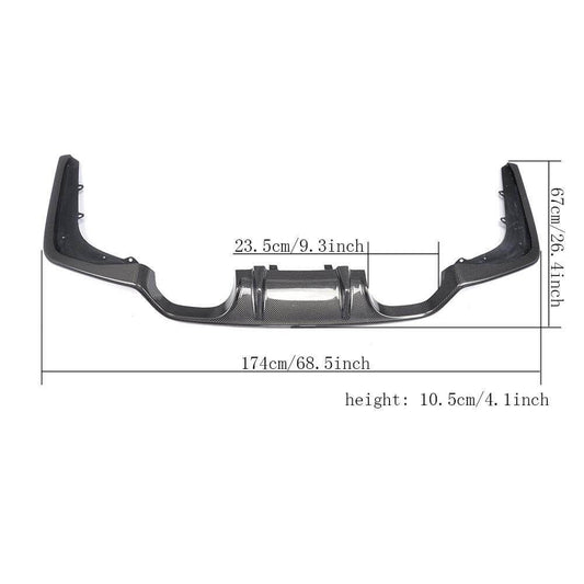Rear Bumper Diffuser V2 (for F82/F83, Carbon) for BMW 4 Series F32/F33/F36 2012-2020 - image 1