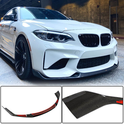 Front Bumper Lip V4 for F87 M2 Competition, Carbon for BMW 2 Series F22/23 2014-2021 - image 1