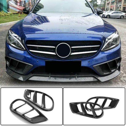 Covers for fog lights (for C43 AMG 2015-2019, Carbon) for Mercedes C-class W205 2014-2021 - image 1
