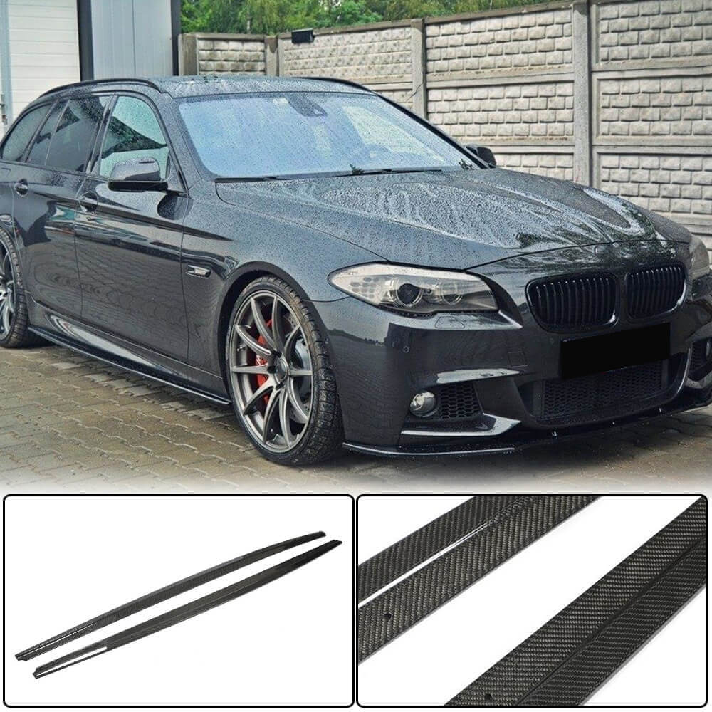 Side Skirt Covers (for F10 M-Sport/M5, Carbon) for BMW 5 Series F-10/11/07 2010-2016 - image 1