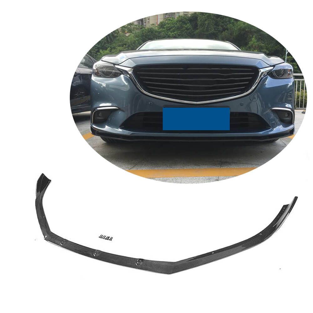 Lip V2 front bumper cover (2017-2019, Carbon) for Mazda 6 2012-2024 - image 1