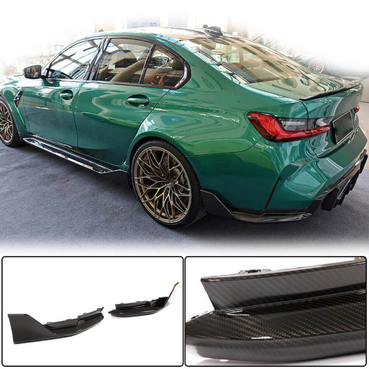 Rear Bumper Splitters Dry Carbon Fiber V2 (for G80) for BMW 3 series G20/21 2018- - image 1