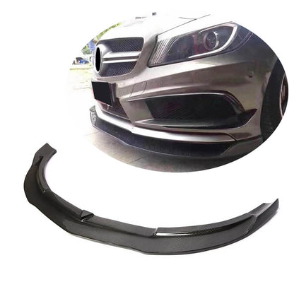 Lip V1 front bumper cover (for AMG-Line / A45 AMG HB 2013-2015, Carbon) for Mercedes A-class W176 2012-2018 - image 1