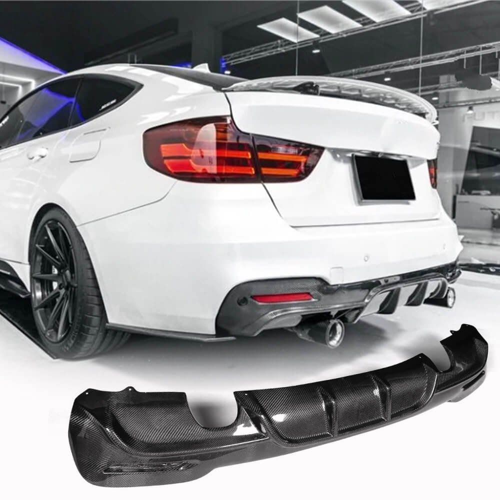 Rear Bumper Diffuser V2 for F34 M-Sport, Carbon for BMW 3 Series F-30/31/34 2012-2019 - image 1