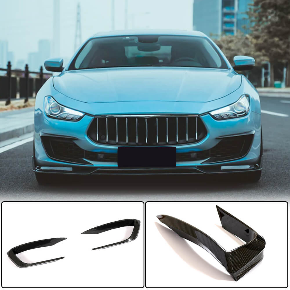 Carbon Front Bumper Covers (for Base 2018-2020) for Maserati Ghibli 2013-2023 - image 1