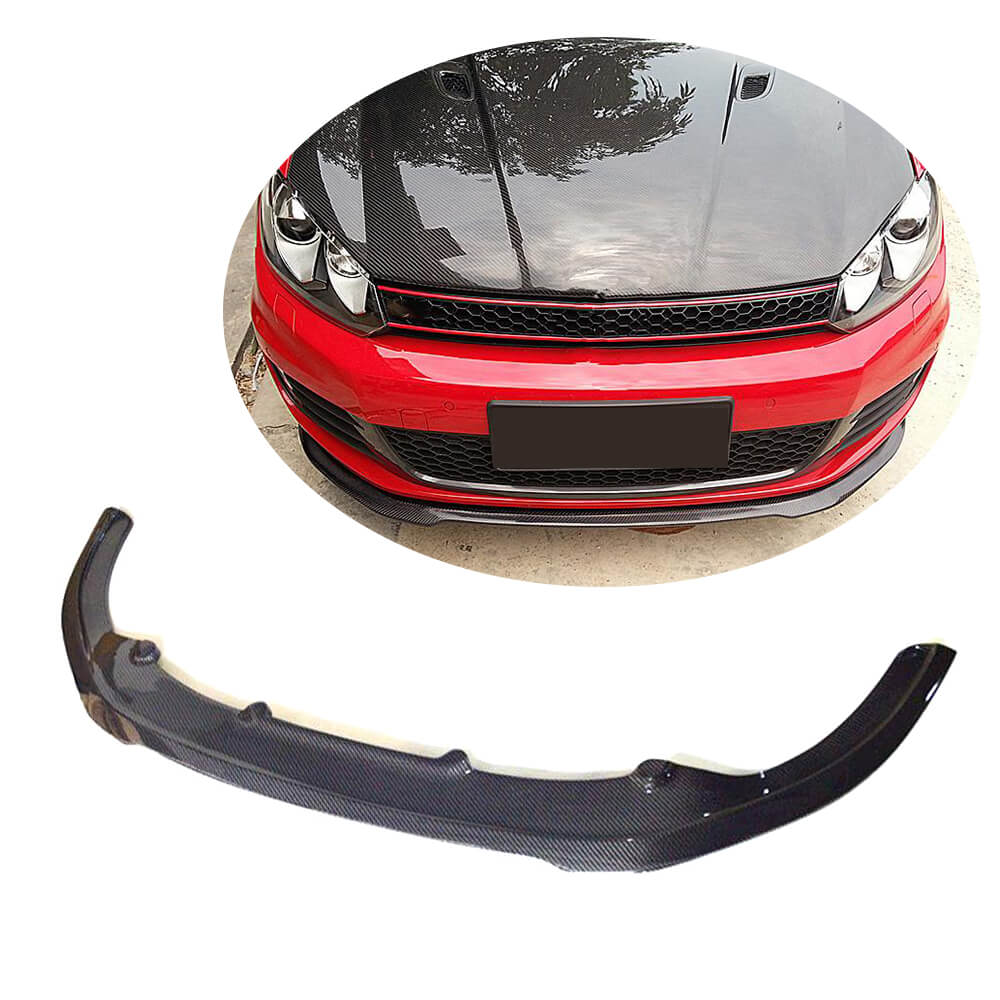 Front Bumper Lip V1 (for GTI HB 2010-2013, Carbon) for Volkswagen Golf 6 2008-2014 - image 1
