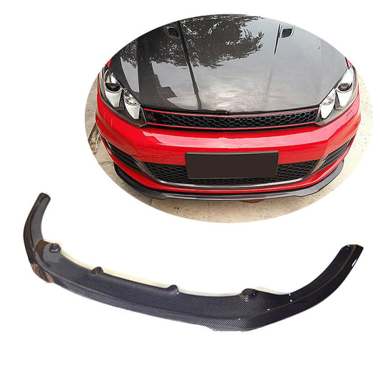 Front Bumper Lip V1 (for GTI HB 2010-2013, Carbon) for Volkswagen Golf 6 2008-2014 - image 1