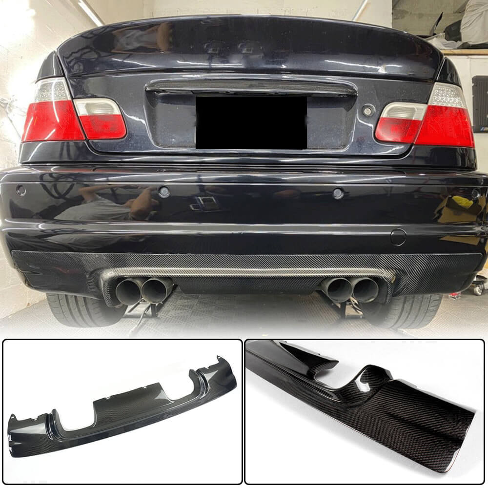 Rear Bumper Diffuser V1 (for M3, Carbon) for BMW 3 Series E46 1998-2006 - image 1