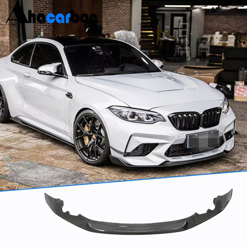 Front Bumper Lip Carbon Fiber V7 (for factory M2 Competition) for BMW 2 Series F22/23 2014-2021 - image 1