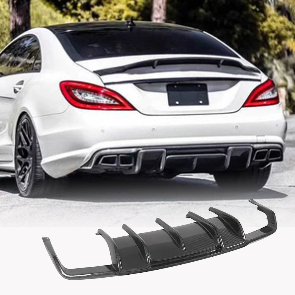 Rear Bumper Diffuser for AMG-Line/CLS63 AMG 2011-2014, Carbon for Mercedes CLS C218 2011-2018 - image 1