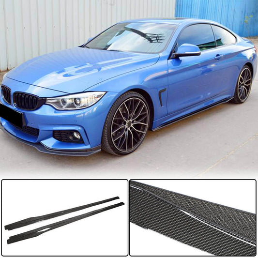 Side Skirts Carbon Fiber V2 (for M-Sport) for BMW 4 series F-32 2012-2020 - image 1
