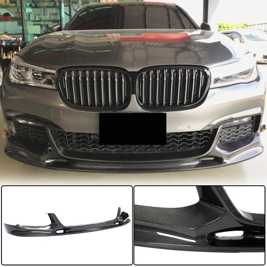 Front Bumper Lip V1 for M-Sport 2016-2019 Carbon for BMW 7 Series G11/G12 2015-2022 - image 1