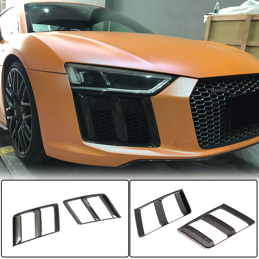Front bumper extensions V1 (2015-2020, Carbon) for Audi R8 2015- - image 1