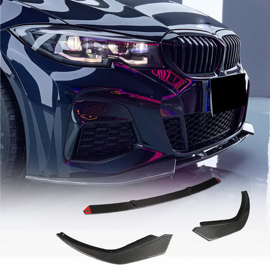 Front Bumper Lip Carbon Fiber V1 (2019-2022 M-Sport) for BMW 3 series G20/21 2018- - image 1