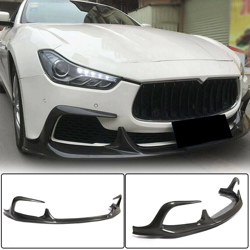 Front Bumper Lip V1 (for Base/S/S Q4 2013-2017, Carbon) for Maserati Ghibli 2013-2023 - image 1