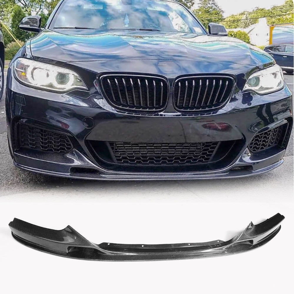 Front Bumper Lip V2 (for F22/23 M-Sport, Carbon) for BMW 2 Series F22/F23 2014-2021 - image 1