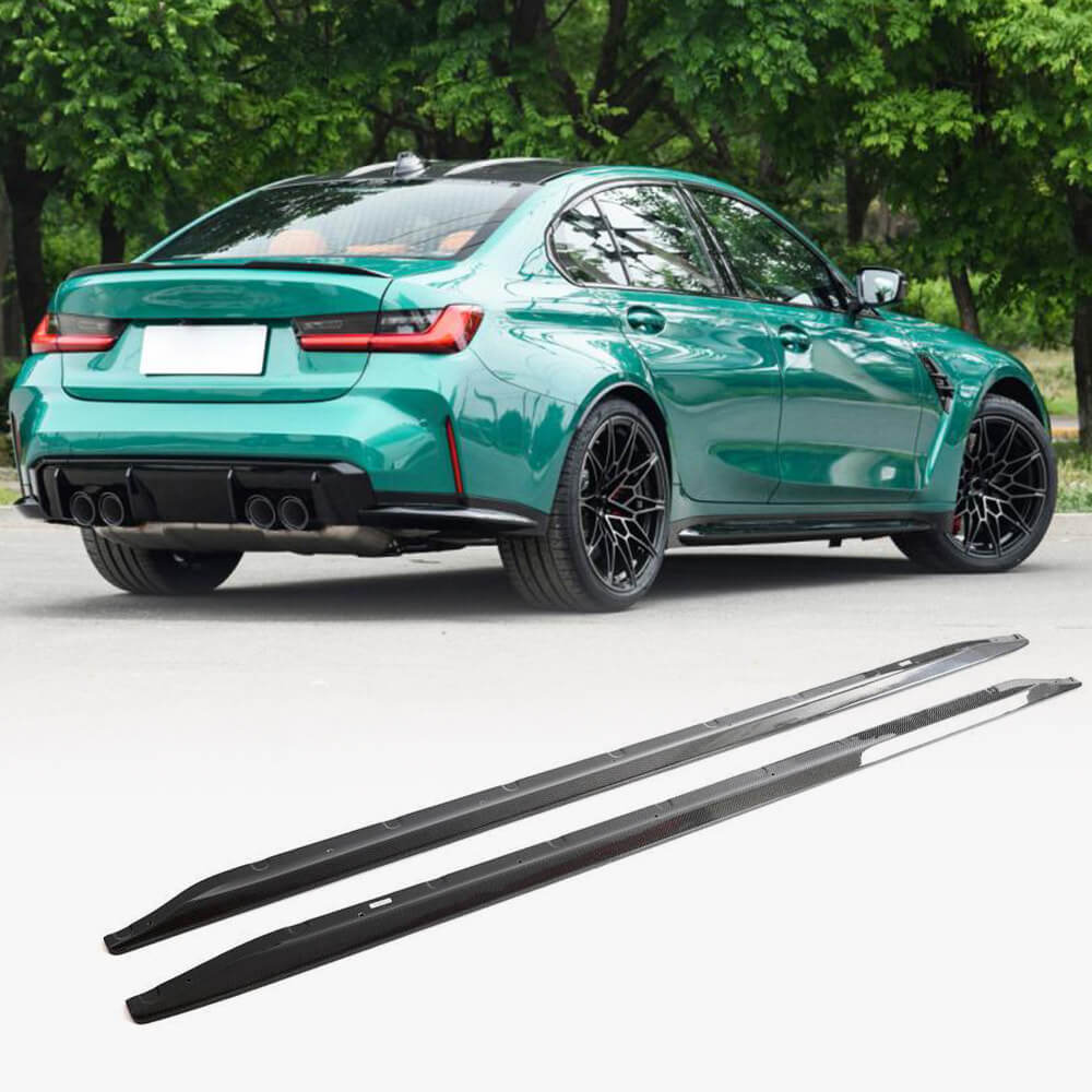 Side Skirt Extensions V3 (for G80, Carbon) for BMW 3 Series G20/G21 2018- - image 1