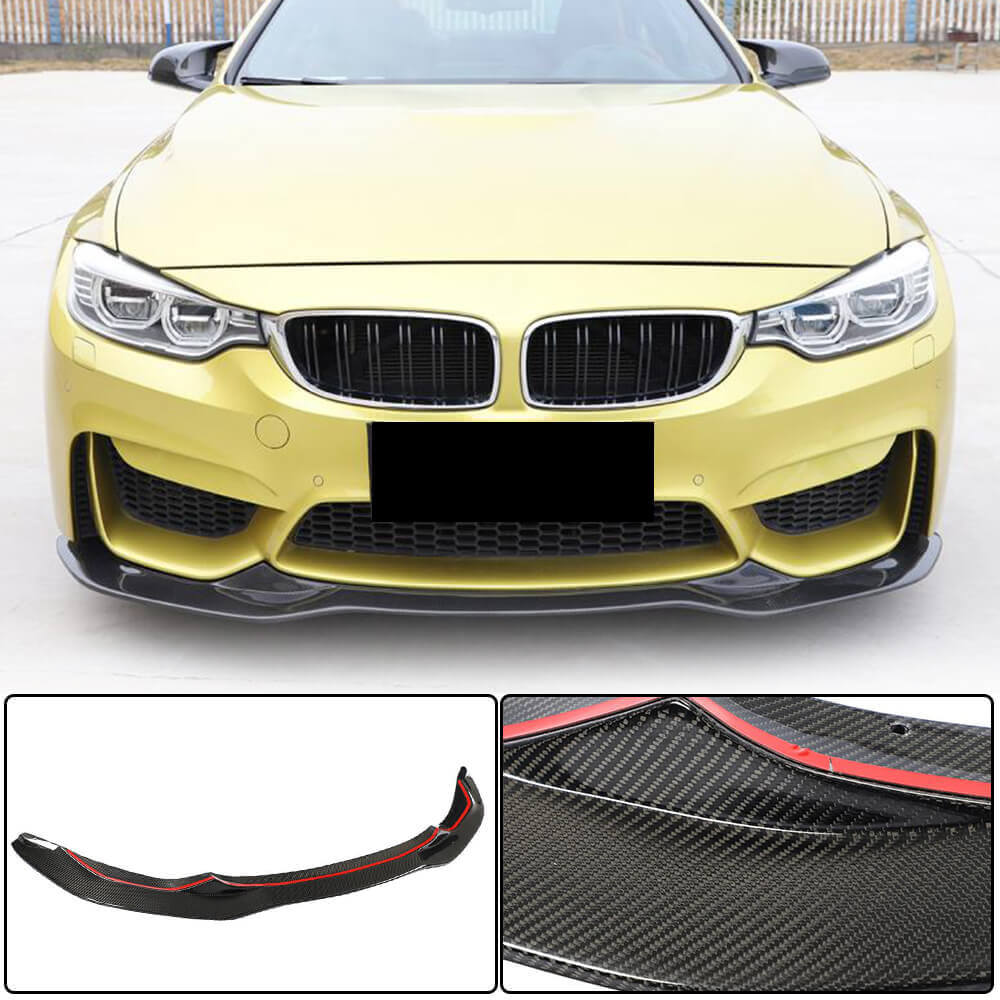 Front Bumper Lip V9 (for F82/F83, Carbon) for BMW 4 Series F-32 2012-2020 - image 1