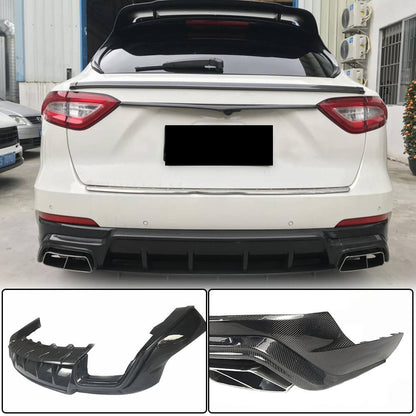 Rear Bumper Diffuser V1 (for Base/S, Carbon) for Maserati Levante 2016- - image 1