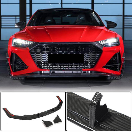Front bumper lip V1 (for RS7 2018-2022, Dry carbon) for Audi A7 2018- - image 1