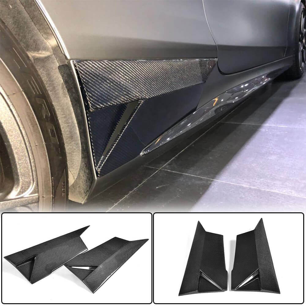 Side Skirt Extensions (for AMG-Line 2015-2018, Carbon) for Mercedes S-class C217 Coupe 2014-2020 - image 1