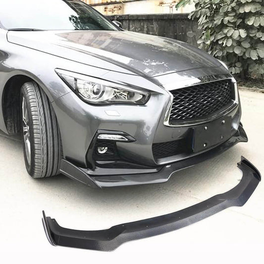 Lip V2 front bumper cover (for Q50 Sport 2018-2022, Carbon) for Infiniti Q50/Q60 2013-2024 - image 1