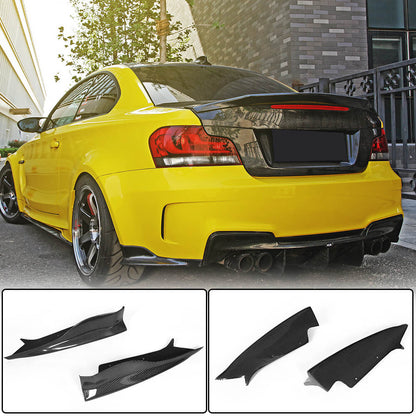 Rear Bumper Flap Extensions (for E82 1M, Carbon) for BMW 1 Series E81/82/87/88 2004-2011 - image 1