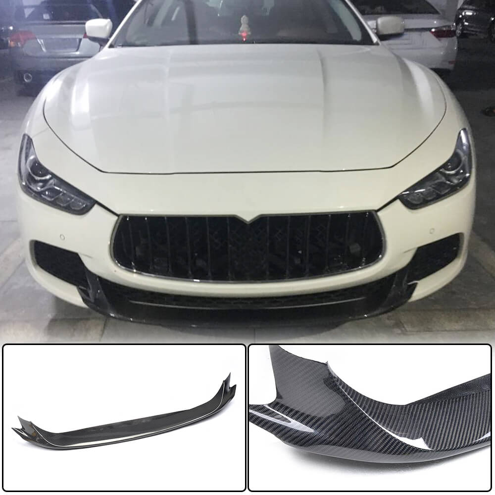 Lip V2 front bumper cover (for Base/S/S Q4 2013-2017, Carbon) for Maserati Ghibli 2013-2023 - image 1