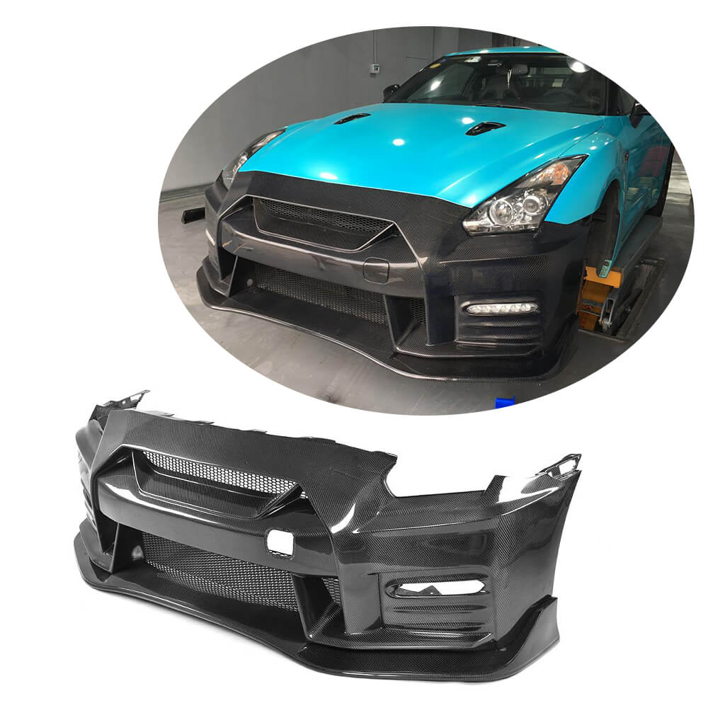Front Bumper (2009-2015, Carbon) for Nissan GT-R 2008-2025 - image 1