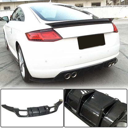 Rear Bumper Diffuser (for Base, 2014-2019, Carbon) for Audi ТТ 2014-2023 - image 1