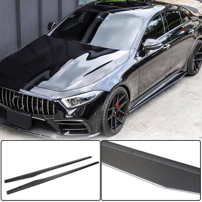 Side Skirts V1 (for AMG/AMG-Line 2018-2020, Carbon) for Mercedes CLS C257 2018- - image 1
