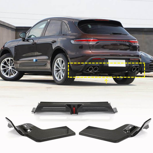 Rear Bumper Diffuser V2 (2021+, Carbon) for Porsche Macan 2014-2024 - image 1