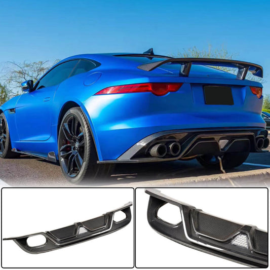 Rear bumper diffuser (2013-2019, Carbon) for Jaguar F-Type - image 1