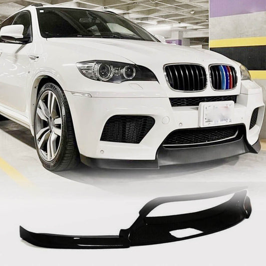 Front Bumper Lip Glossy Black FRP (for X5M 2010-2014) for BMW X5 E-70 2007-2013 - image 1