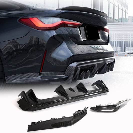Rear Bumper Diffuser Carbon Fiber (for G82/G83 M4 2020-2023) for BMW 4 series G22/23/26 2020- - image 1